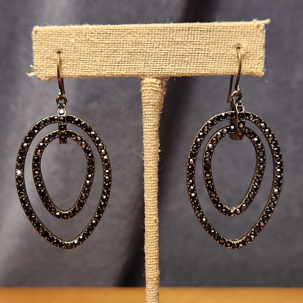 Chloe + Isabel Crystal Pave Double Link Drop Necklace and Earrings (set) - Picture 4 of 12